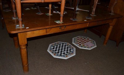 Lot 1348 - Oak kitchen table with two drawers