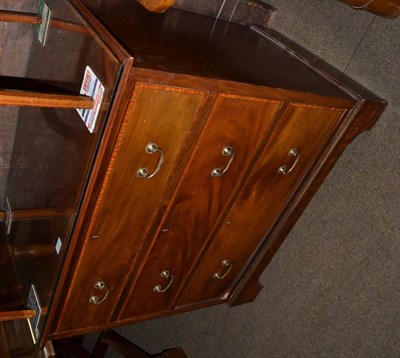 Lot 1355 - An Edwardian mahogany satinwood and line inlaid three height chest