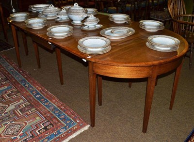 Lot 1374 - A 19th century mahogany d-end dining table with drop leaf centre section