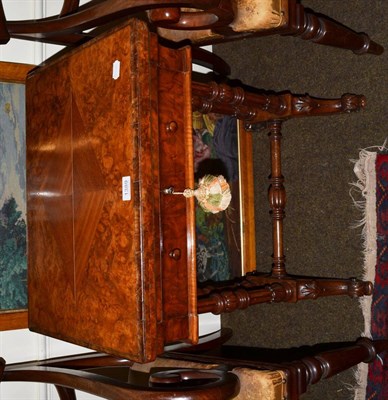 Lot 1389 - Victorian walnut sewing/games table