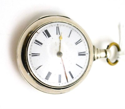 Lot 19 - A silver pair cased pocket watch, movement signed Chas Hewison, London