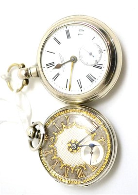 Lot 20 - A silver pair cased pocket watch, later outer case and a silver open faced pocket watch (2)