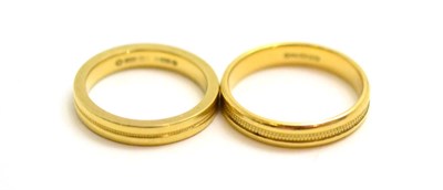 Lot 48 - Two 18ct gold band rings