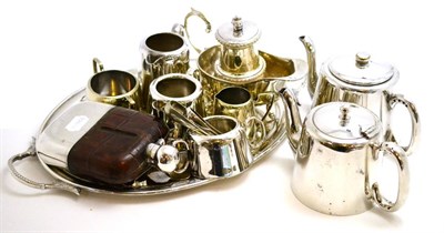 Lot 74 - Quantity of plated wares, silver ashtray and souvenir spoons