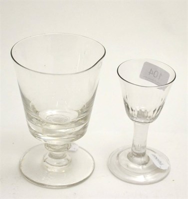 Lot 104 - A wine glass and a glass rummer