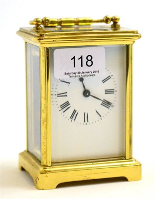 Lot 118 - Brass carriage clock