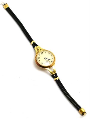 Lot 171 - A lady's 18ct gold top-winding wristwatch