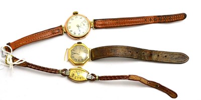 Lot 178 - Three lady's watches, including an 18ct gold octagonal shaped wristwatch, a 9ct gold wristwatch and