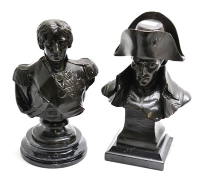 Lot 216 - Pair of reproduction bronze busts of Napoleon