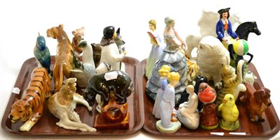 Lot 226 - Two trays of Russian, Staffordshire and other ceramic figures