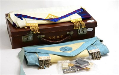 Lot 251 - A collection of assorted Masonic aprons and jewels