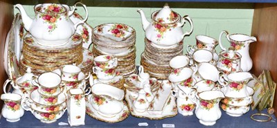 Lot 283 - A shelf of Royal Albert Old Country Roses tea and dinner service
