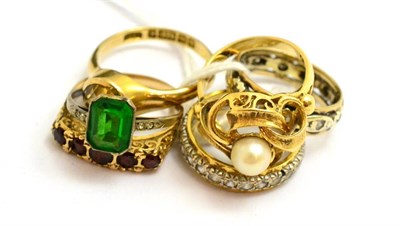 Lot 300 - Six assorted dress rings