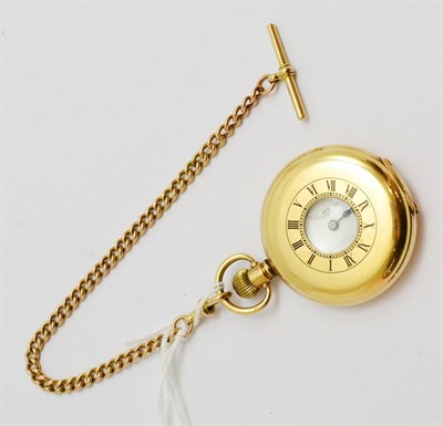 Lot 312 - A gold plated half hunter cased Rolex pocket watch and chain