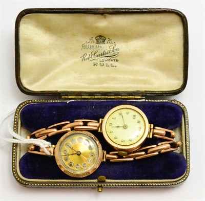 Lot 315 - Two 9ct gold lady's wristwatches