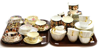 Lot 324 - Two trays of 19th century and later tea wares including Shelley etc