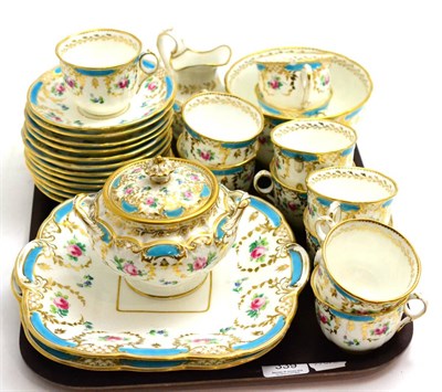 Lot 339 - A part 19th century gilt decorated bone china tea service