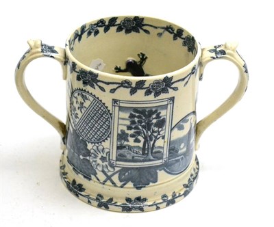 Lot 349 - A 19th century Staffordshire frog mug (three frogs)