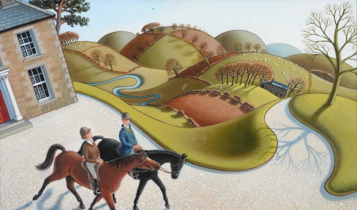 Lot 604 - Jonathan Armigel Wade (b.1960)  "Afternoon Riding " Signed, signed, inscribed and numbered 1802...