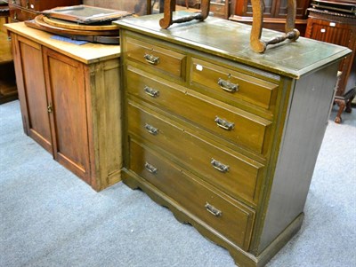 Lot 1071 - Mahogany cupboard and a four height chest of drawers