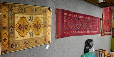 Lot 1089 - A narrow Balouch runner, Afghan/Persian Frontier, the field with a column of diamond medallions...