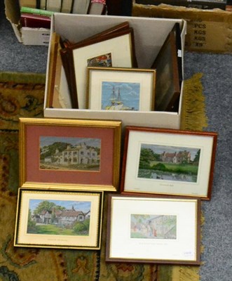 Lot 1101 - Eleven assorted framed Brocklehurst Whiston, Macclesfield woven silk pictures and three uncut...