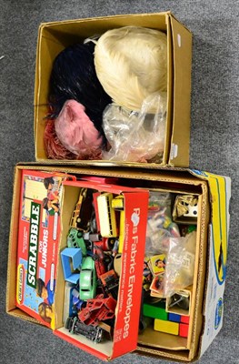 Lot 1107 - A group of toys including Britains models, puzzles, assorted 1950's playworn Dinky vehicles...