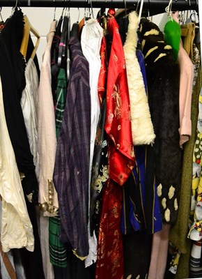 Lot 1111 - Quantity of circa 1920s and later nightwear, dressing robes, dresses, silk shirts, Victorian...