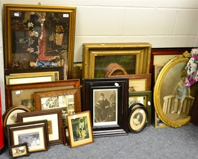 Lot 1116 - A large group of prints, woolwork pictures, photographs etc, all in oak, gilt and other frames