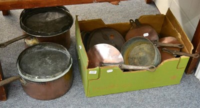 Lot 1126 - Copper pans and lids