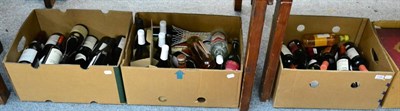 Lot 1128 - Quantity of assorted wine and spirits including vodka, Bells, etc