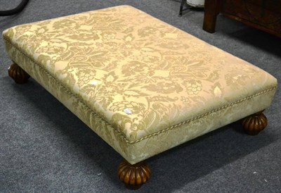 Lot 1139 - A large modern footstool with brocade cream upholstery