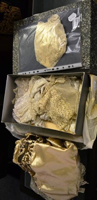 Lot 1148 - A quantity of 19th century and later lace fragments and embroidered silk