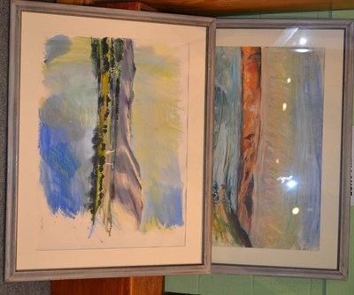 Lot 1167 - David Carr (20th/21st century), a pair of coastal scenes, signed, mixed media