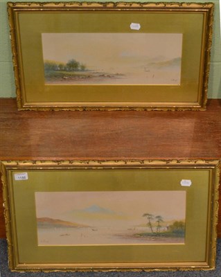 Lot 1186 - E Lewis, a pair of coastal scenes, watercolours, both signed and framed