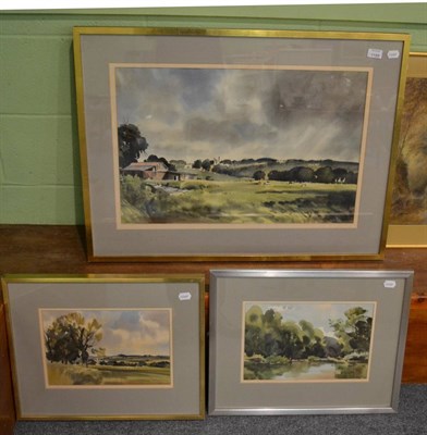 Lot 1188 - Barrie Haste (20th century) Harewood House, watercolour together with two further watercolours 'The