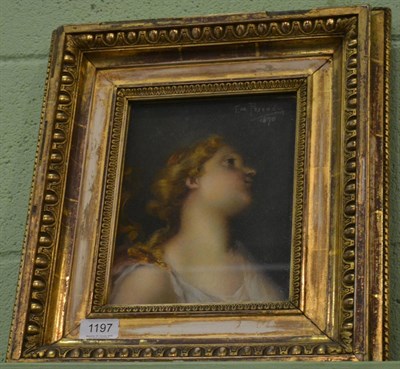 Lot 1197 - Eva Pszennu? (19th century) Study of a nymph, signed and dated 1890, pastel