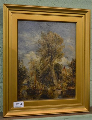 Lot 1204 - William Joseph J C Bond (1833-1926) 'View near Delft' indistinctly signed, inscribed verso, oil...