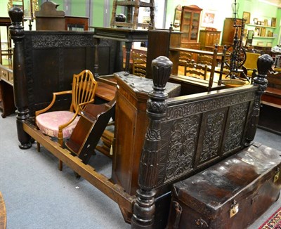 Lot 1245 - An oak bed, 17th century and later