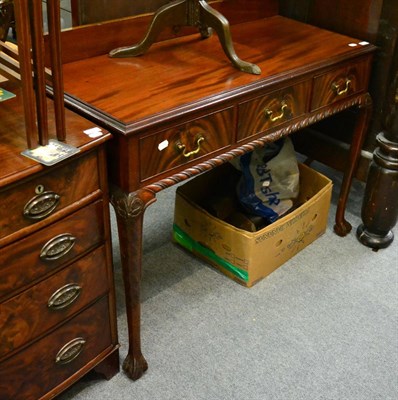 Lot 1246 - Mahogany side table fitted with three drawers