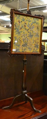 Lot 1247 - A 19th century pole screen composed with Period elements