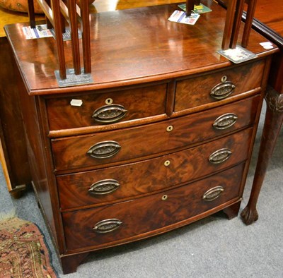 Lot 1249 - Mahogany four height chest of drawers, pulls cast with thistles