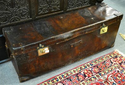 Lot 1255 - A large 18th century leather trunk