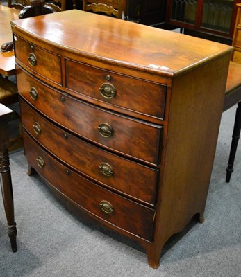 Lot 1262 - George III mahogany four height bow front chest of drawers