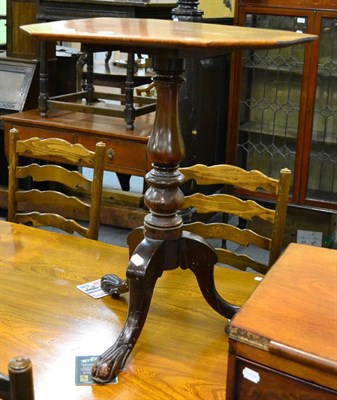 Lot 1263 - A 19th century cross banded mahogany tilt top tripod table