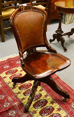 Lot 1267 - Victorian mahogany swivel reclining desk chair