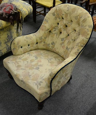 Lot 1288 - A Victorian button back nursing chair