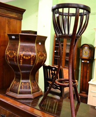 Lot 1327 - Bentwood plant stand together with a Period style jardiniere decorated with floral swags