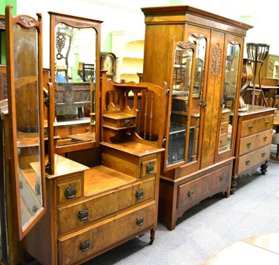 Lot 1328 - Victorian three height chest of drawers, formerly a base section, with an early 20th century...