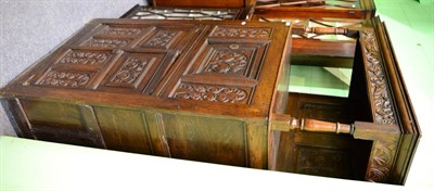 Lot 1339 - An 18th century carved oak court cupboard